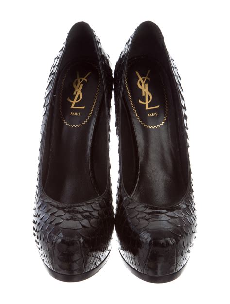 Yves Saint Laurent Python heels. 